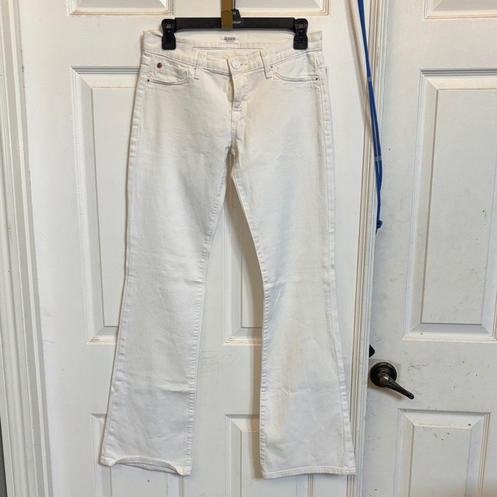 Hudson’s Women's White Flared Jeans lowrise